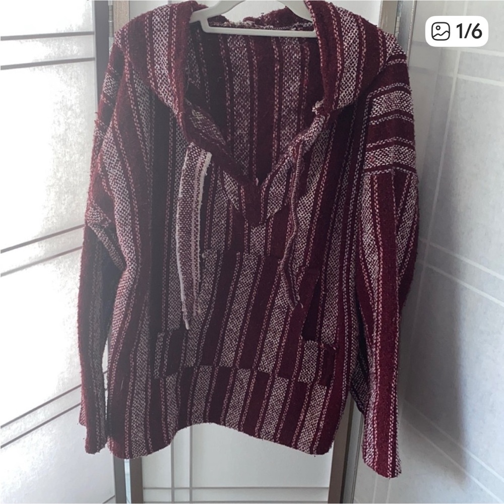 Red white Baja drug rug